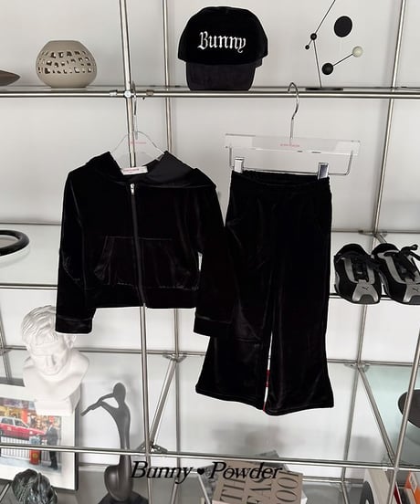 【BUNNY POWDER】【予約商品】velours setup -parka-【90-150cm】