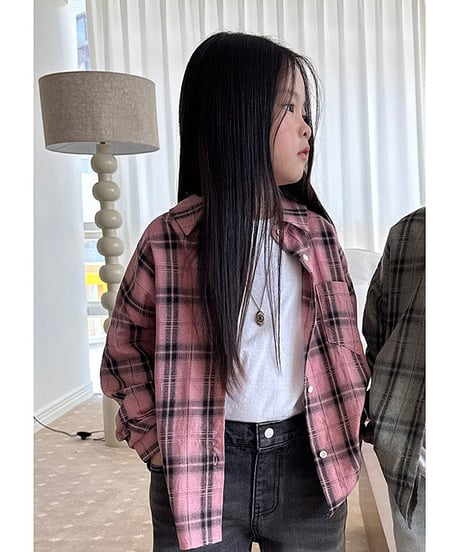 【OUR】【予約商品】gingham check shirt【90-160cm】