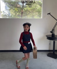 【saont doll】【予約商品】cherry denim set up-skirt-【90-150cm】