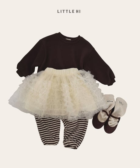 【LITTLE HI】【予約商品】frill tierd tulle skirt【80-120cm】