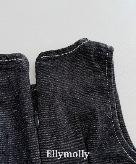 【ELLYMOLLY】【予約商品】denim frill one-piece【80-130cm】