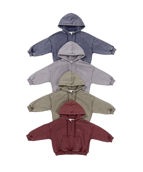 【OUR】【予約商品】chemical wash hoodie【90-160cm】