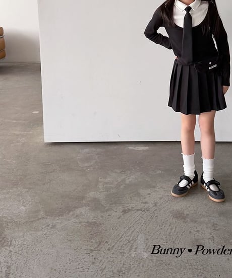 【BUNNY POWDER】【予約商品】sweat pleats mini skirt【90-150cm】