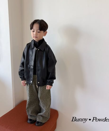 【BUNNY POWDER】【予約商品】leopard wide denim pants【90-150cm】