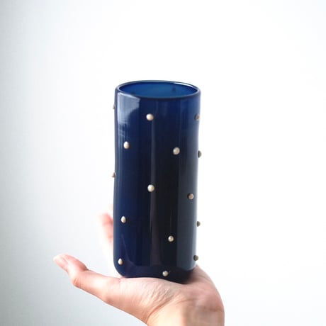 umu vase dot - navy  × pink -