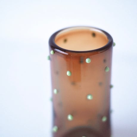umu vase dot - brown × green -