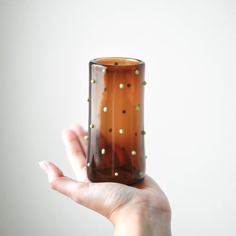 umu vase dot - brown × green -