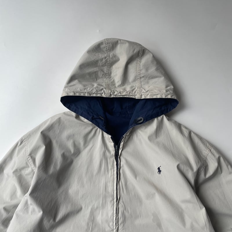 最終値下げ！　90s ラルフローレン　コットンジップアップフーディージャケット 90s Ralph Lauren reversible zip cotton hoodie j