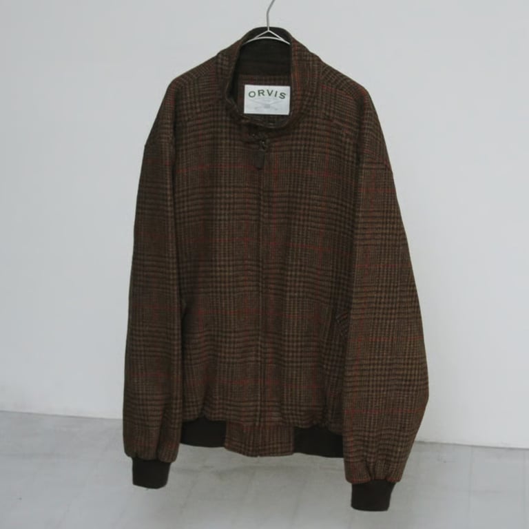 90年代 オービス スイングトップ（90s Orvis plaid pattern wool harrington jacket）