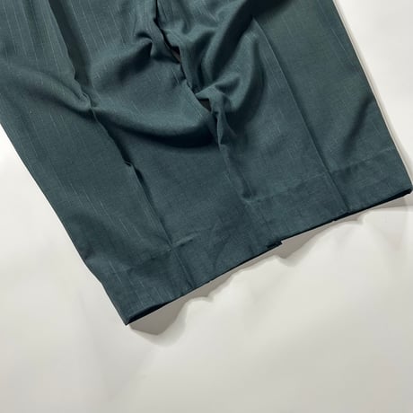 90’s~ Striped pattern polyester tuck slacks