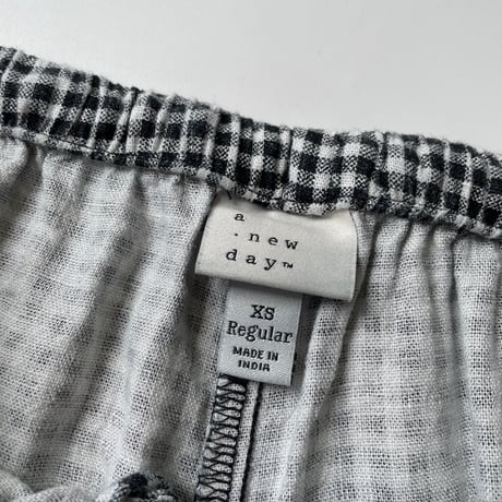 a new day gingham check linen×rayon easy pants