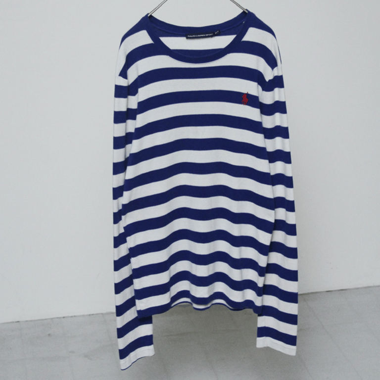 90s~ Ralph lauren sport stripe pattern L/S T-shirt