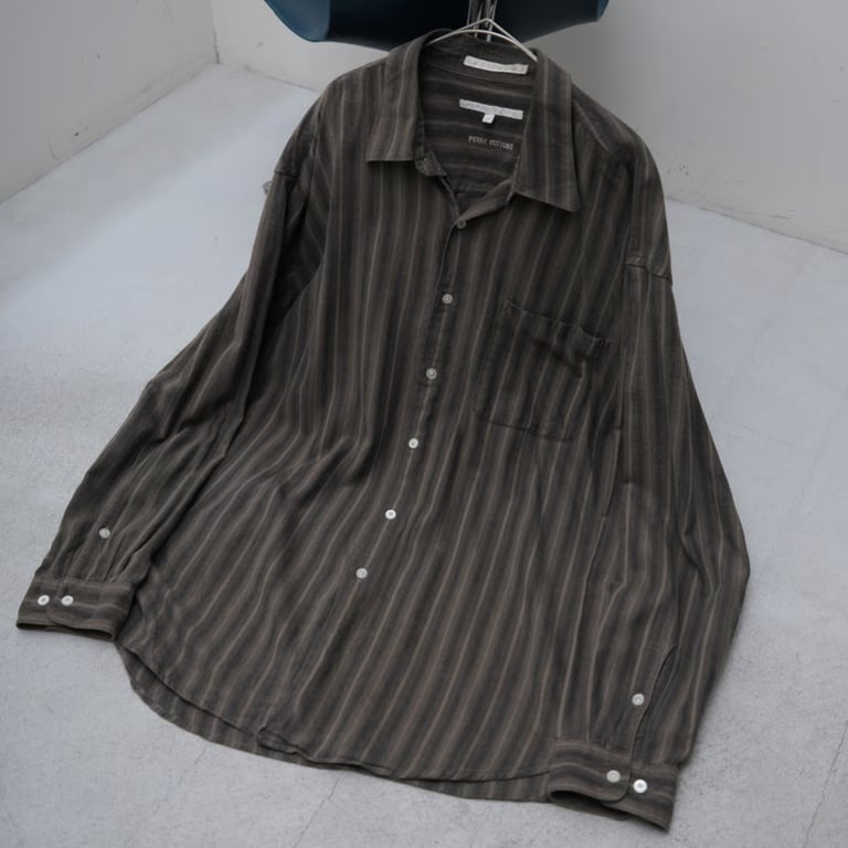90s~ Perry ellis stripe pattern L/S shirt｜ペリーエリス