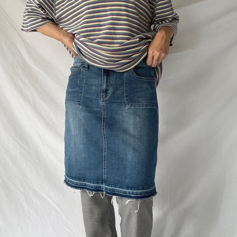 denim mini skirt