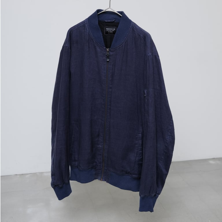 00s MA-1 type linen zip up jacket