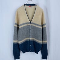 60’s Milwaukee knit stripe design mohair knit cardigan