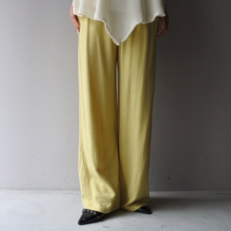 ワイドパンツ（linen × rayon wide easy pants“yellow”）