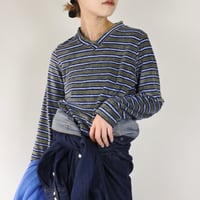 90’s striped pile L/S tee