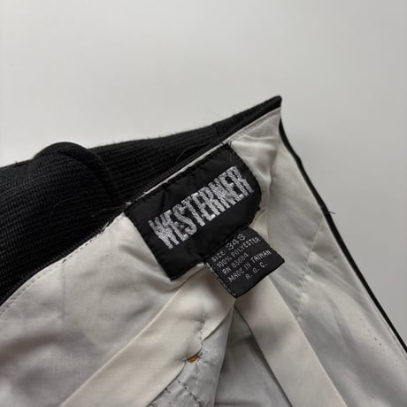 WESTERNER Leather switching wide slacks