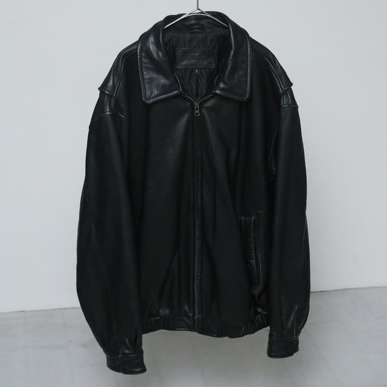 90s St. johns bay zip up leather jacket