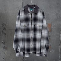 90’s~ Euro ombré cotton flannel zip-up shirt