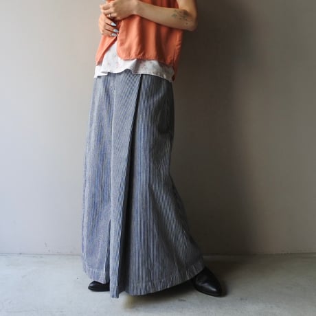 hickory striped cotton long skirt