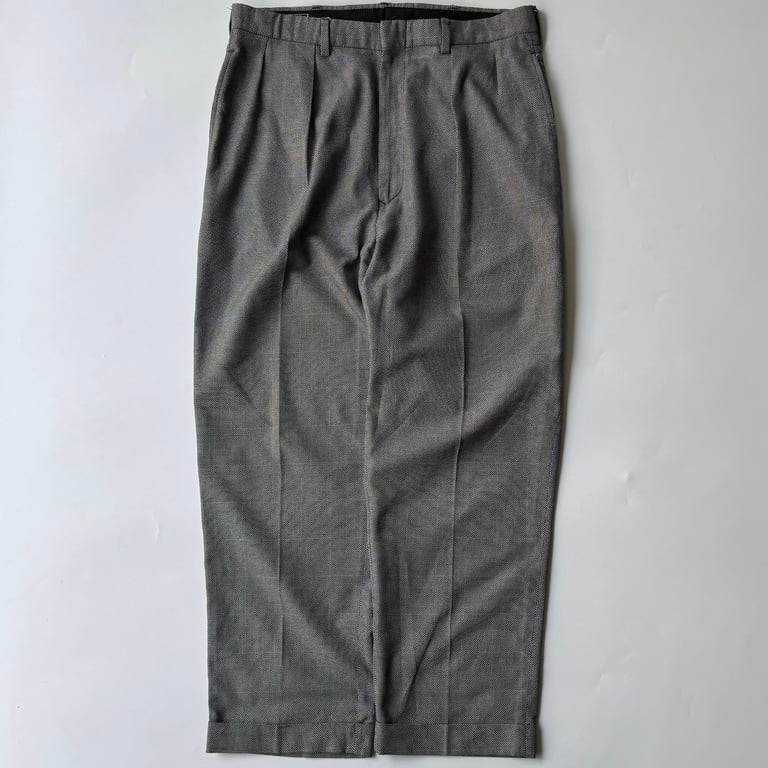 90s Ralph Lauren overcheck 2tuck cotton slacks Made in USA｜ラルフローレン