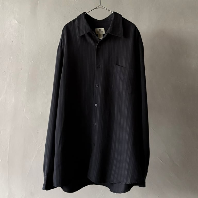 00s Solitude rayon×polyester striped shirt