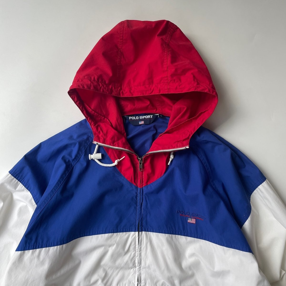 90s vintage Polo Sportトリコロール フーディージャケット 90s POLO SPORT cotton hoodie jacket | sui & shara