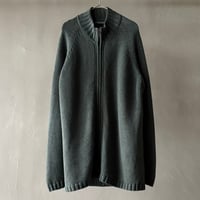 ~00s Land's end cotton full zip sweater