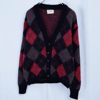 60’s PURITAN argyle pattern mohair knit cardigan