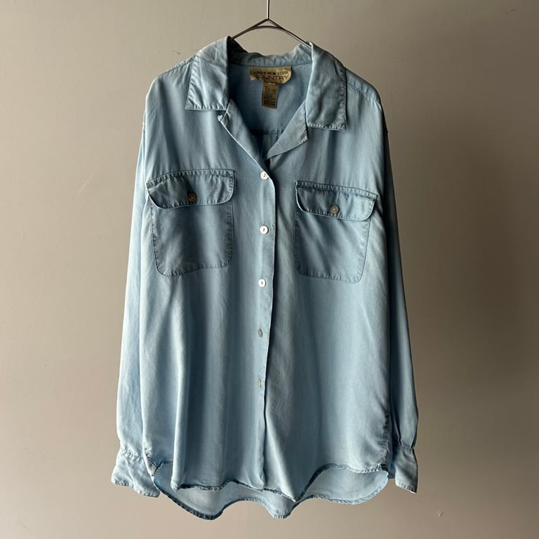 ロンT（tencel open collar flap pocket L/S shirt）