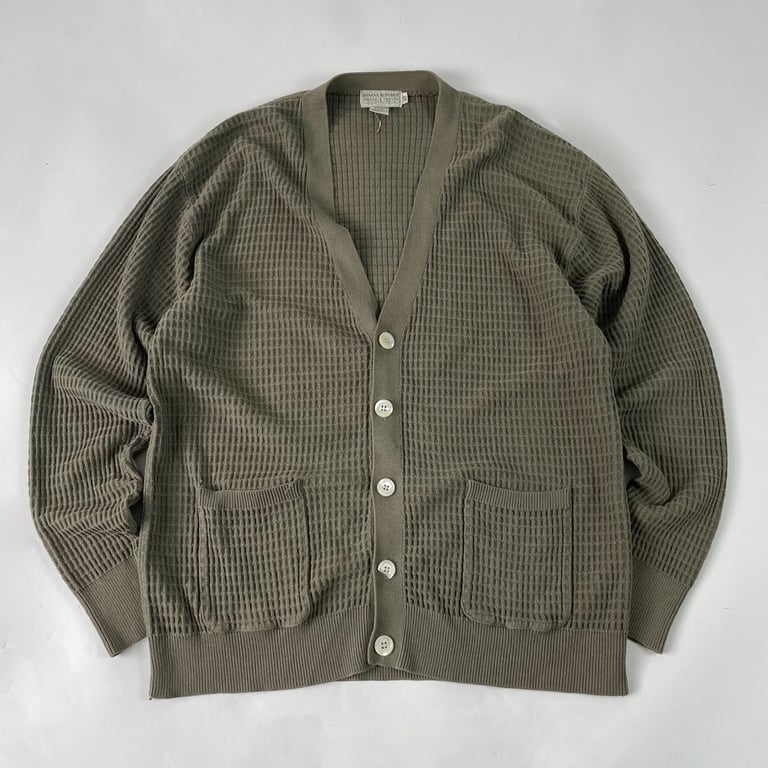 80年代 バナナリパブリック カーディガン（80s Banana republic safari&travel waffle cardigan）