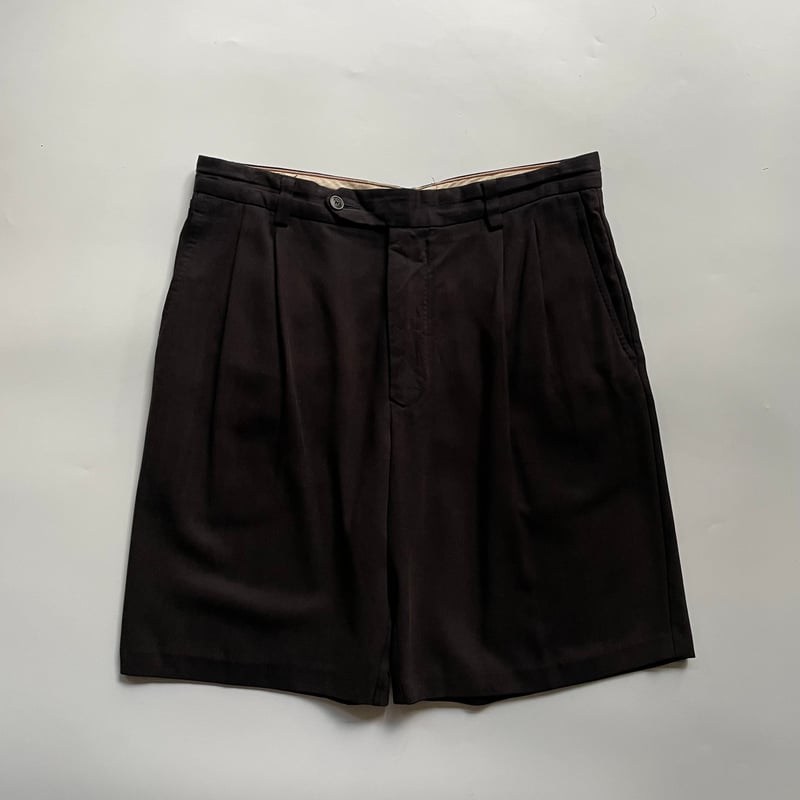 90s  BAHAMAトミーバハマ ツータックスラックスショーツシルク Tommy Bahama silk slacks shorts | sui & shara