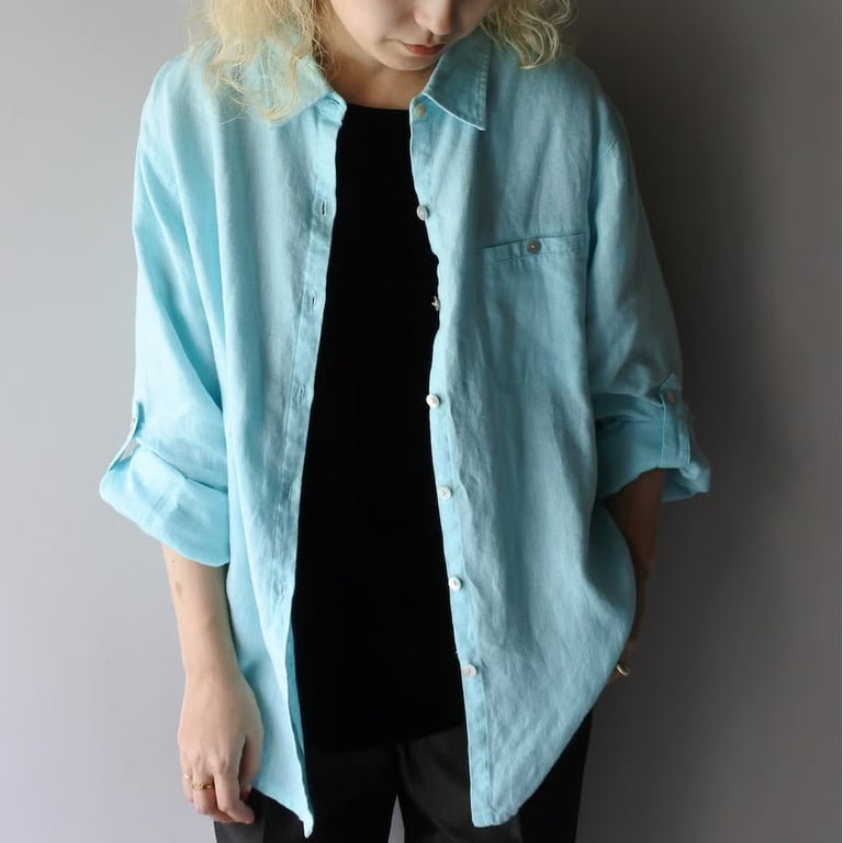 90年代 リネンシャツ（90s~ linen L/S shirt）