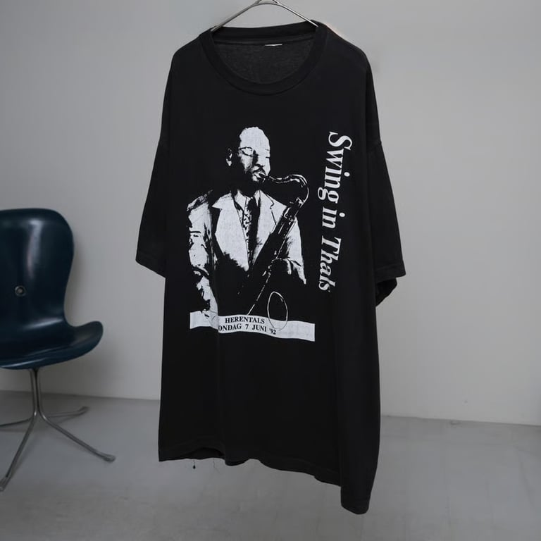 90s Swing in Thals jazz print T-shirt