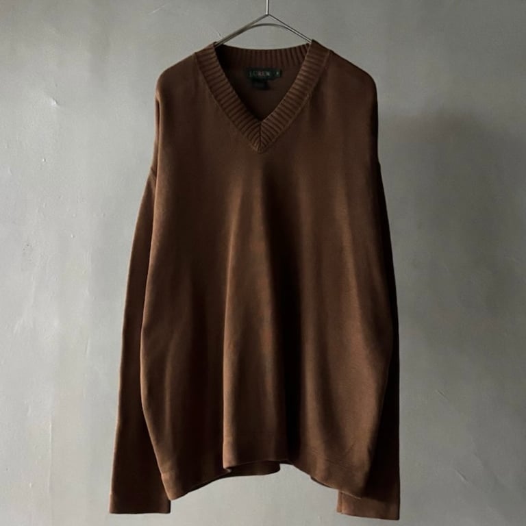 90s J.crew cotton v-neck knit sweater