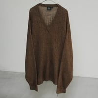 80s~ Alpaca crafts V neck knit sweater