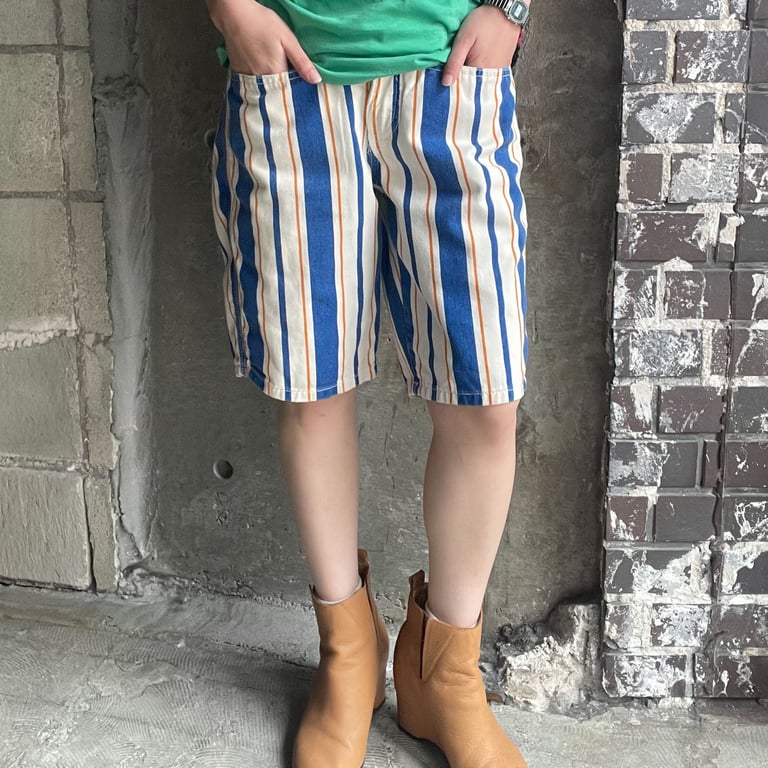 90's Marithé François Girbaud multi striped shorts