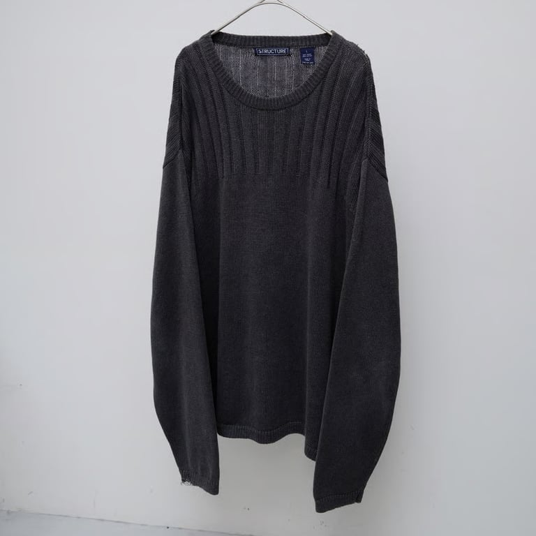90s Structure ramie/cotton knit sweater