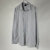 00's ARMANI EXCHANGE stripe pattern snap button cotton/nylon dress shirt｜アルマーニ