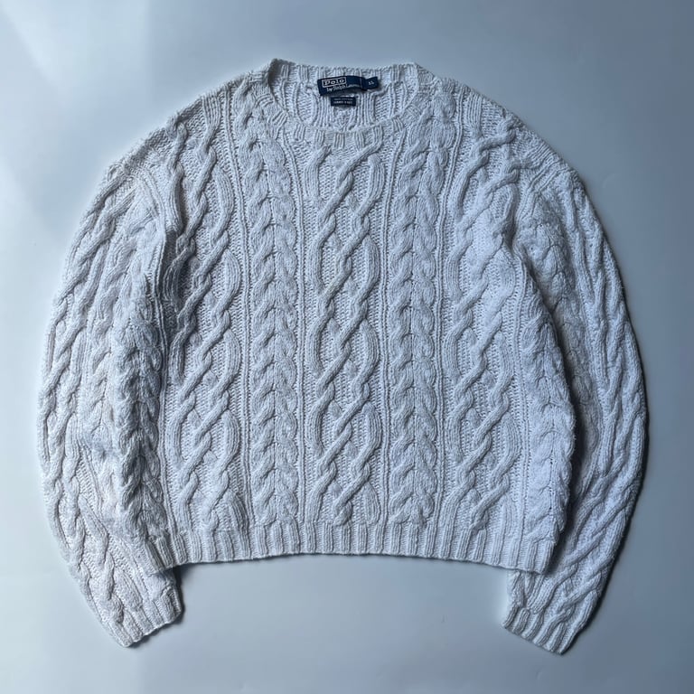 90s Ralph Lauren “HAND KNIT” cable cotton knit