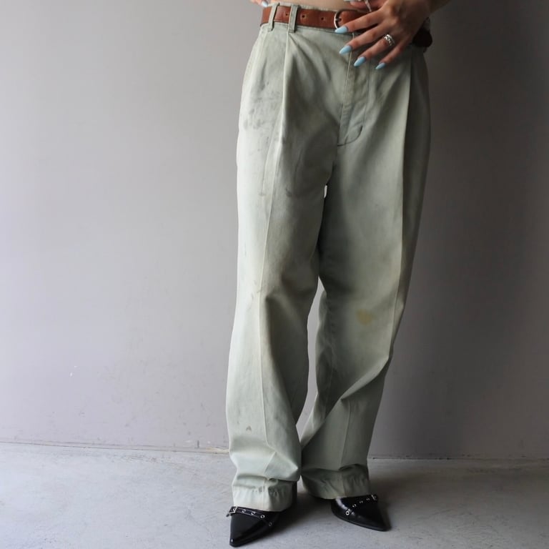 タックパンツ（HAGGAR 2tuck denim pants “good fade”）