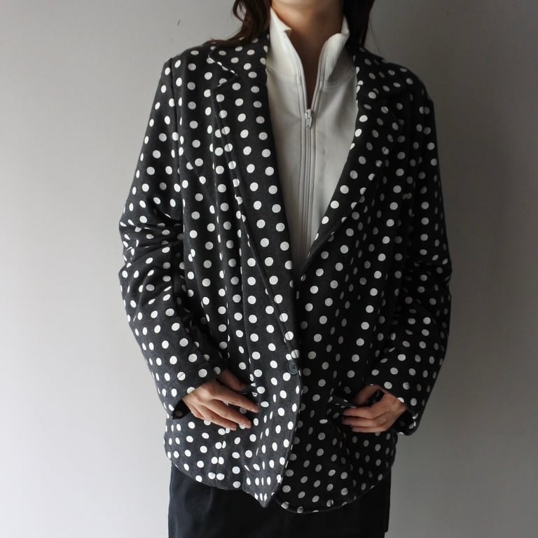 Polka dot cotton tailored jacket