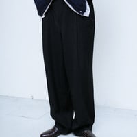 80s~ Givenchy wool gabardine tuck slacks "black"