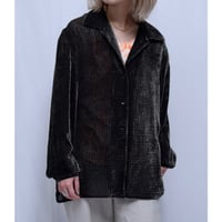 JONES NEW YORK rayon/silk open collar L/S shirt