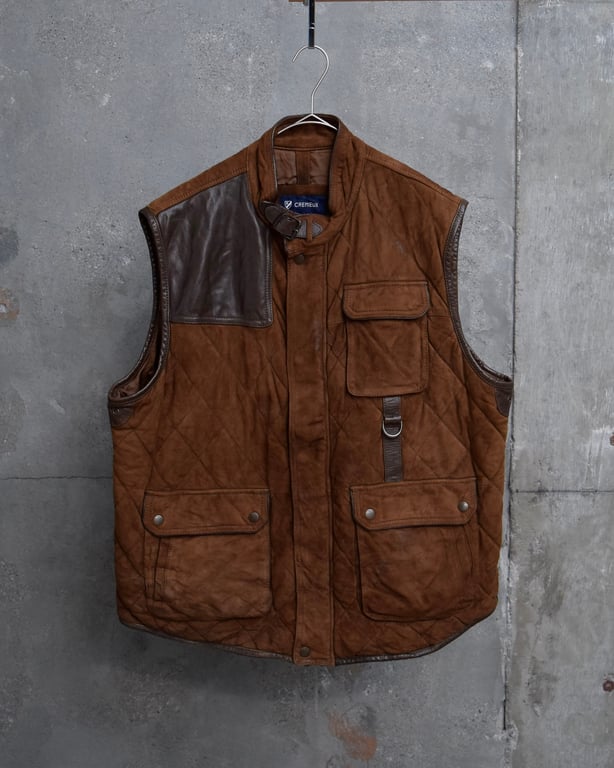 00’s CREMIUX suède leather hunting vest