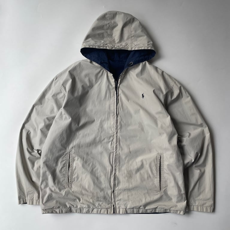 90s Ralph Lauren reversible zip cotton hoodie jacket