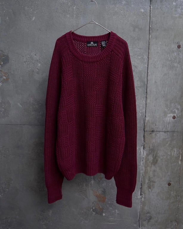 ~00’s STRACTURE block stitch ramie/cotton knit sweater