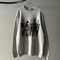 90s Cat print sweat shirt